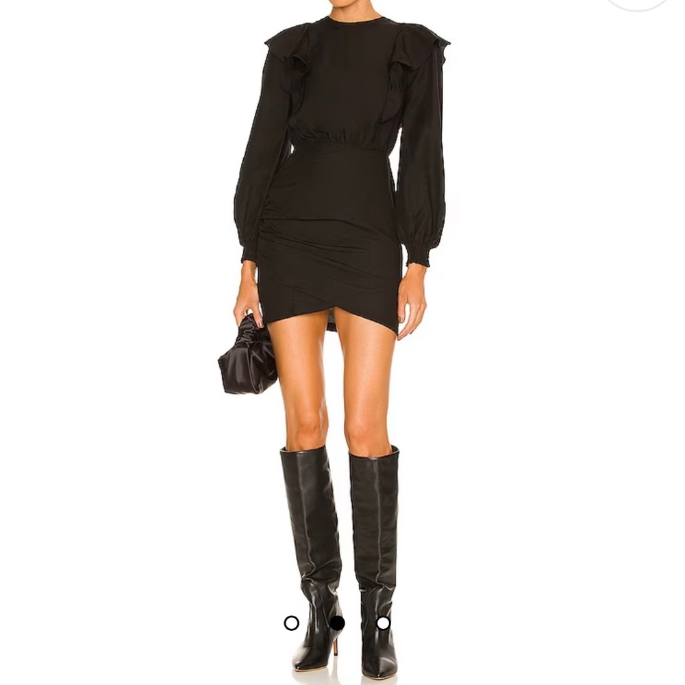 All Saints Elodie dress in black linen Size 8